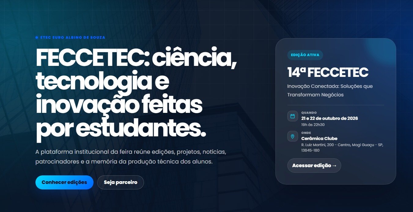 Mockup do projeto Portifólio Institucional - FECCETEC